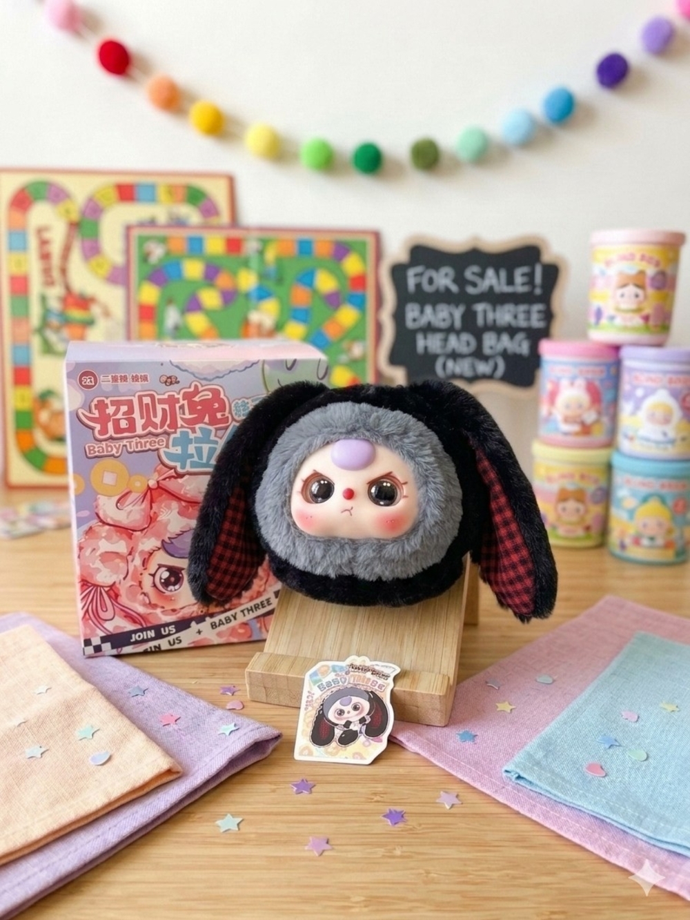 Baby Three Plush Lucky Head Bag